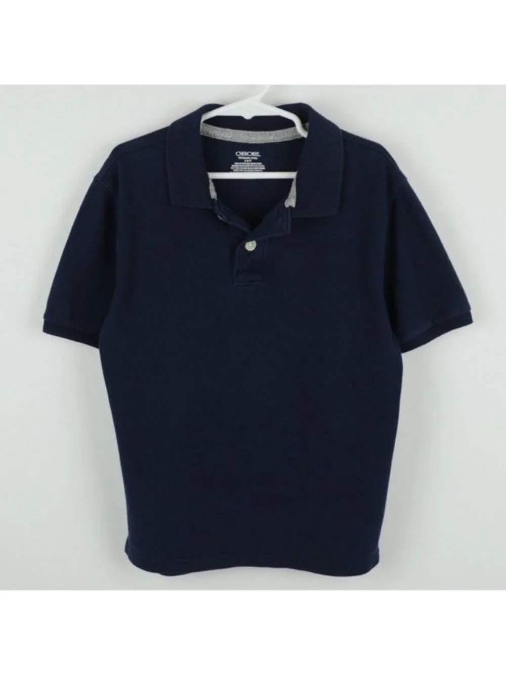 Cherokee Boys Small Navy Pique Short Sleeve Ultimate Polo Shirt